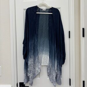 Altar'd State blue ombre paisley lace floral kimono cardigan size Small